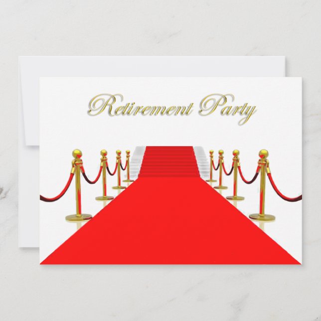 Red Carpet Retirement Invitation (Front)