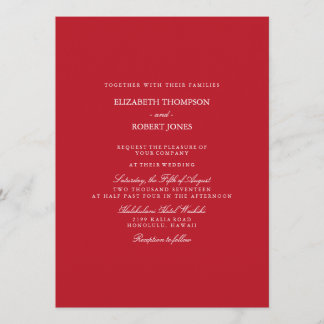 Red Carpet Solid Colour Trend Invitation