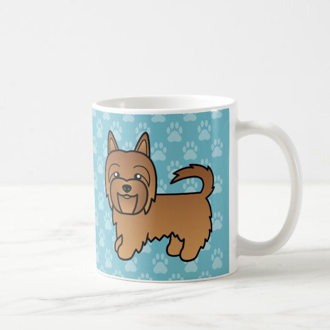 Red Cartoon Australian Terrier Coffee Mug (Right)