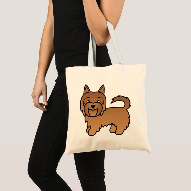 Red Cartoon Australian Terrier Tote Bag (Front (Product))