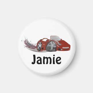 Red Cartoon Car Magnet