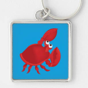 Red cartoon crab key ring