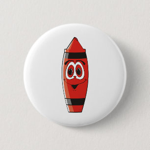 Red Cartoon Crayon 6 Cm Round Badge