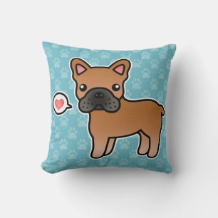 Red Cartoon French Bulldog Love Cushion