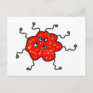 Red Cartoon Germ Postcard