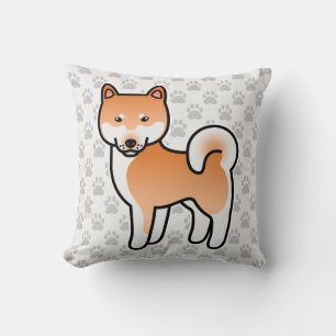Red Cartoon Shiba Inu Cushion