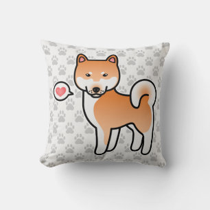 Red Cartoon Shiba Inu Love Cushion
