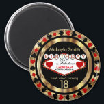 Red Casino Poker Chip Birthday Magnet<br><div class="desc">Red Casino Poker Chip Birthday Magnet ready for you to personalise. 📌If you need further customisation, please click the "Click to Customise further" or "Customise or Edit Design" button and use our design tool to resize, rotate, change text colour, add text and so much more. ⭐This Product is 100% Customisable....</div>