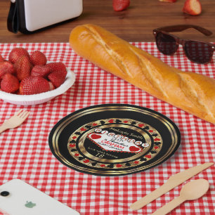 Red Casino Poker Chip Birthday Party Paper Plate