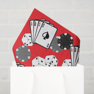 Red Casino Poker Party Tissue Paper
