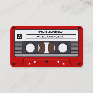 Red Cassette (Personalise Text) Business Card