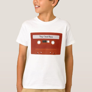 Red Cassette Tape Customisable Kids Shirt
