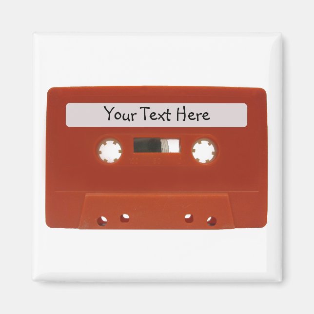 Red Cassette Tape Customisable Magnet (Front)