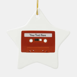 Red Cassette Tape Customisable Ornament