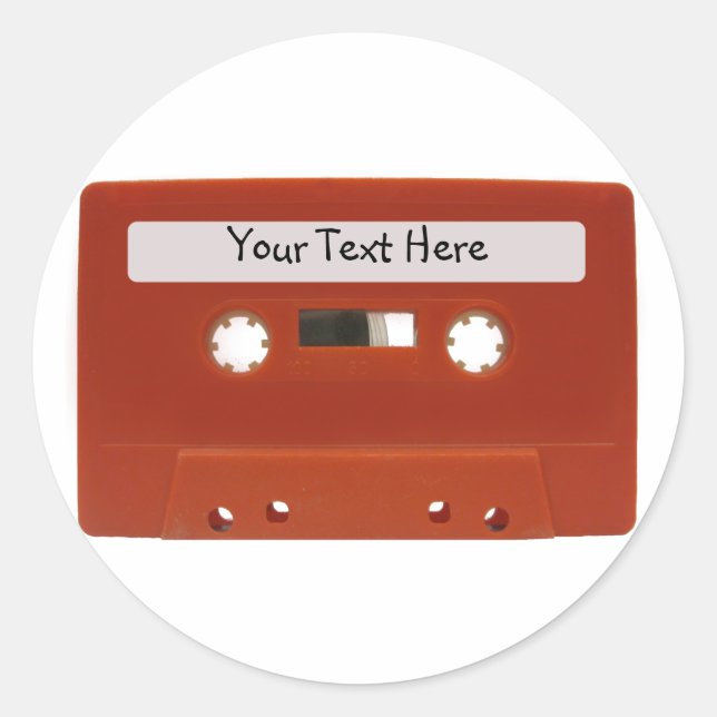 Red Cassette Tape Customisable Stickers (Front)