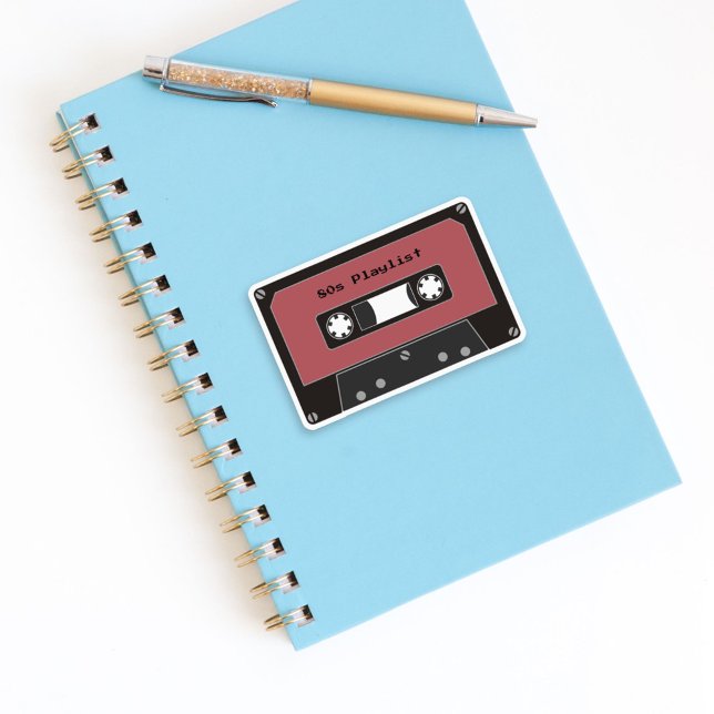 Red Cassette Tape Sticker (Red Cassette Tape Sticker)
