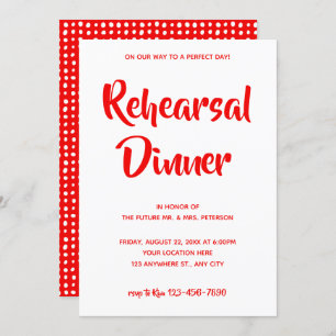 Red Casual Script   Rehearsal Dinner Invitation