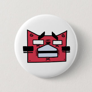 Red Cat 6 Cm Round Badge