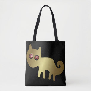 Red Cat Geoglyphs Animals Tote Bag