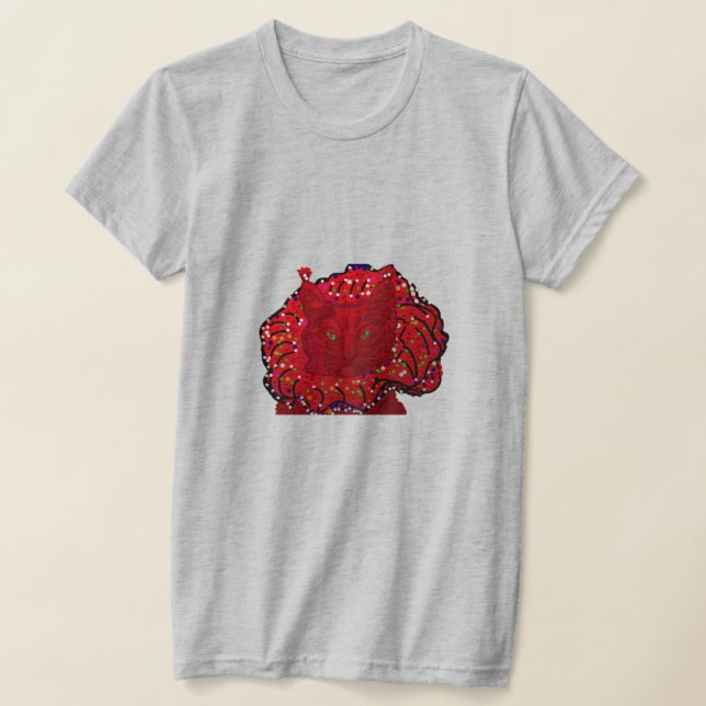 Red Cat Humour T-Shirt (Laydown)