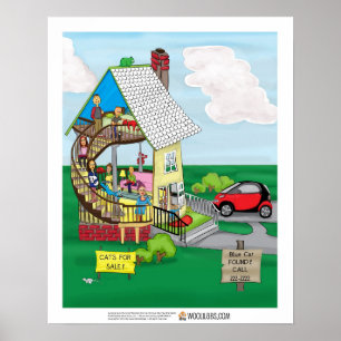 Red Cat "One Walled House" poster