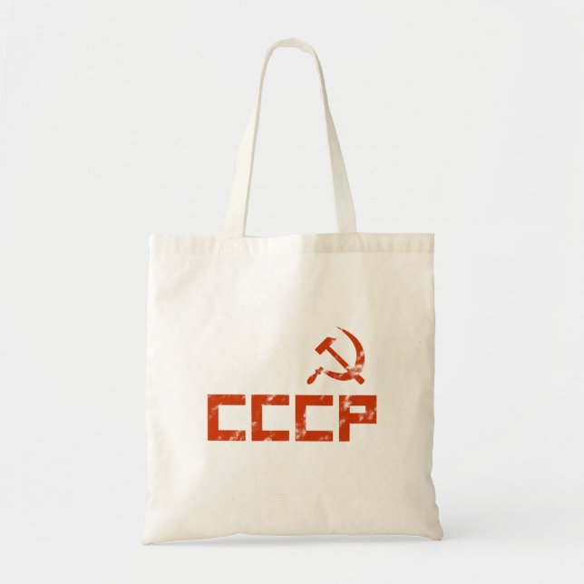 Red CCCP Hammer and Sickle Tote Bag (Front)