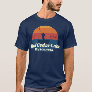 Red Cedar Lake Boating Vintage Fishing 1505 T-Shirt
