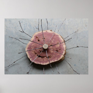 Red Cedar Natural Eco-Art Sculpture Centred Poster