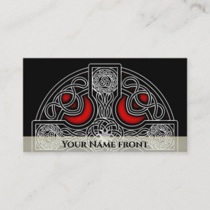 red Celtic cross Business Card