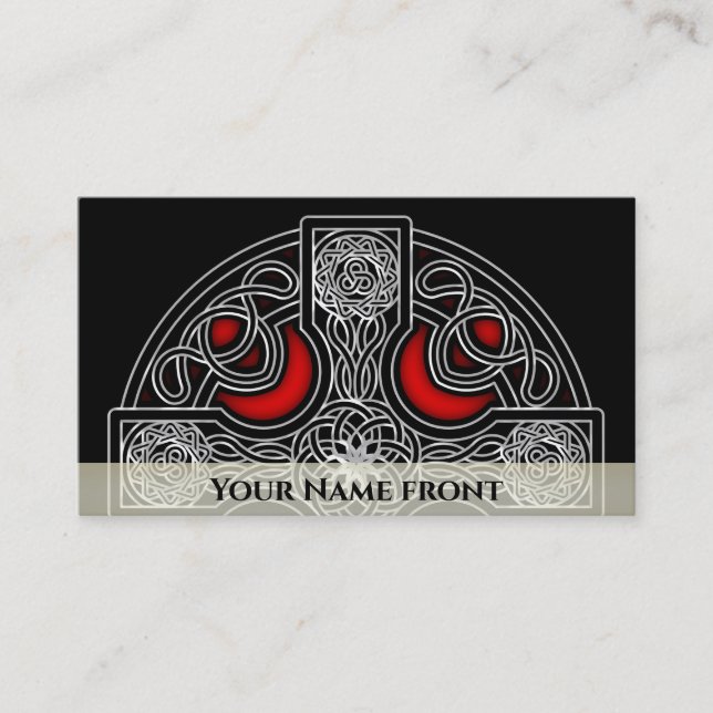 red Celtic cross Business Card (Front)