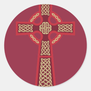 Red Celtic Cross Stickers