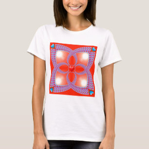 Red Celtic Heart Fractal Pattern T-Shirt