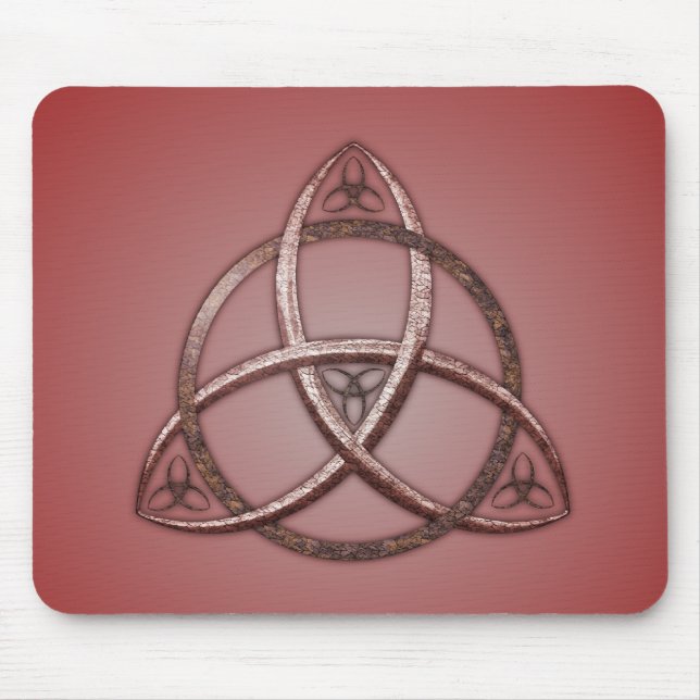 Red Celtic Trinity Knot Mouse Mat (Front)