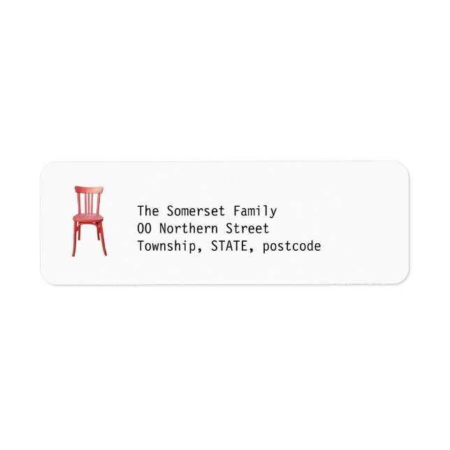 Red Chair Return Address Label (Front)
