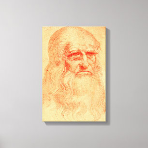 Red chalk self portrait of Leonardo da Vinci Canvas Print