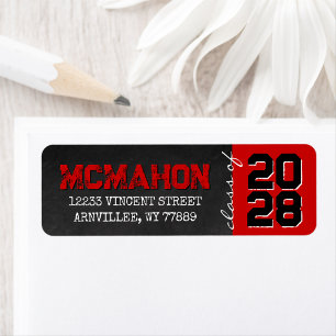 Red Chalkboard Graduation Return Address