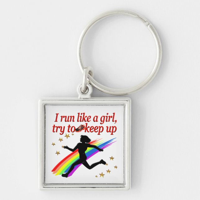RED CHAMPION GIRL TRACK AND FIELD DESIGN KEY RING (Front)