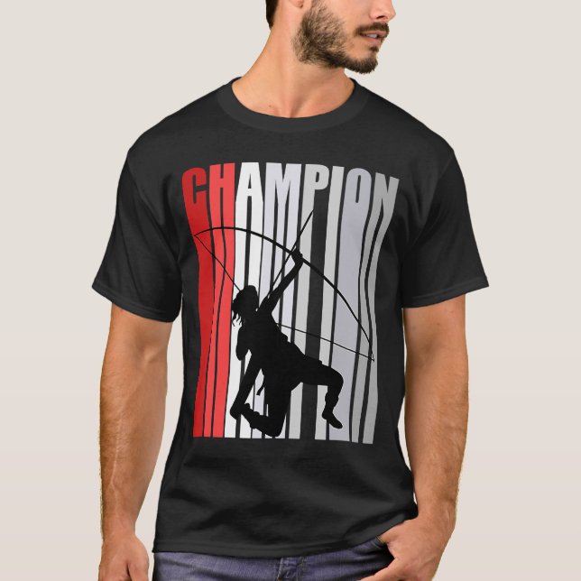 Red Champion Of Archery Birthday Competition T-Shirt (Front)