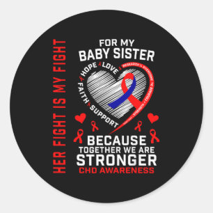 Red Chd Awareness Baby Sister Heart Disease Matchi Classic Round Sticker