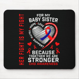 Red Chd Awareness Baby Sister Heart Disease Matchi Mouse Mat