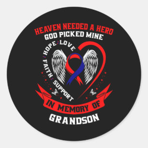 Red Chd Heart Disease Awareness In Memory Of Grand Classic Round Sticker