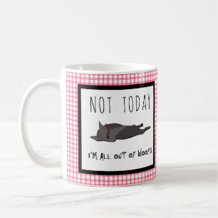 Red check lazy French bulldog fun Coffee Mug