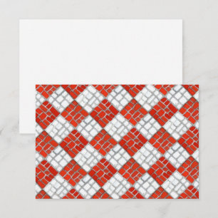 RED CHECK MOSAIC 3.5x5 Flat Card / Horizontal