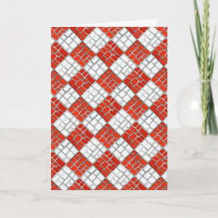 RED CHECK MOSAIC Christmas Card