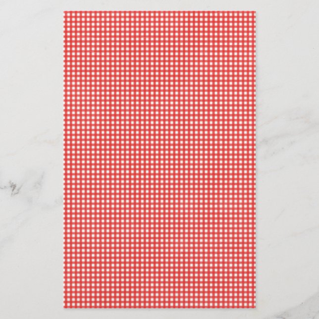 Red Check Pattern Stationery (Front)
