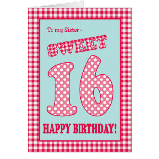 Red Check Polkas Sweet 16th Birthday for Sister
