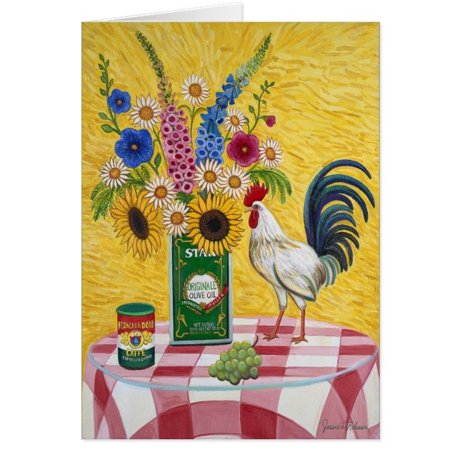 Red Check Rooster Card (Front)