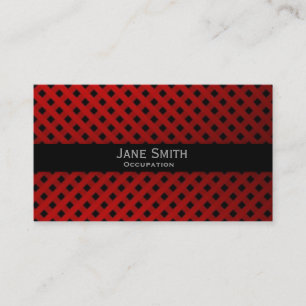 Red checked tartan pattern modern stylish business card