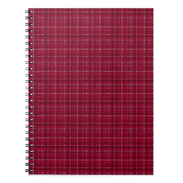 Red Checkered Tartan Notebook (Front)