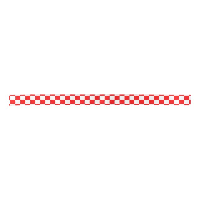 Red Checks Satin Ribbon (Front)